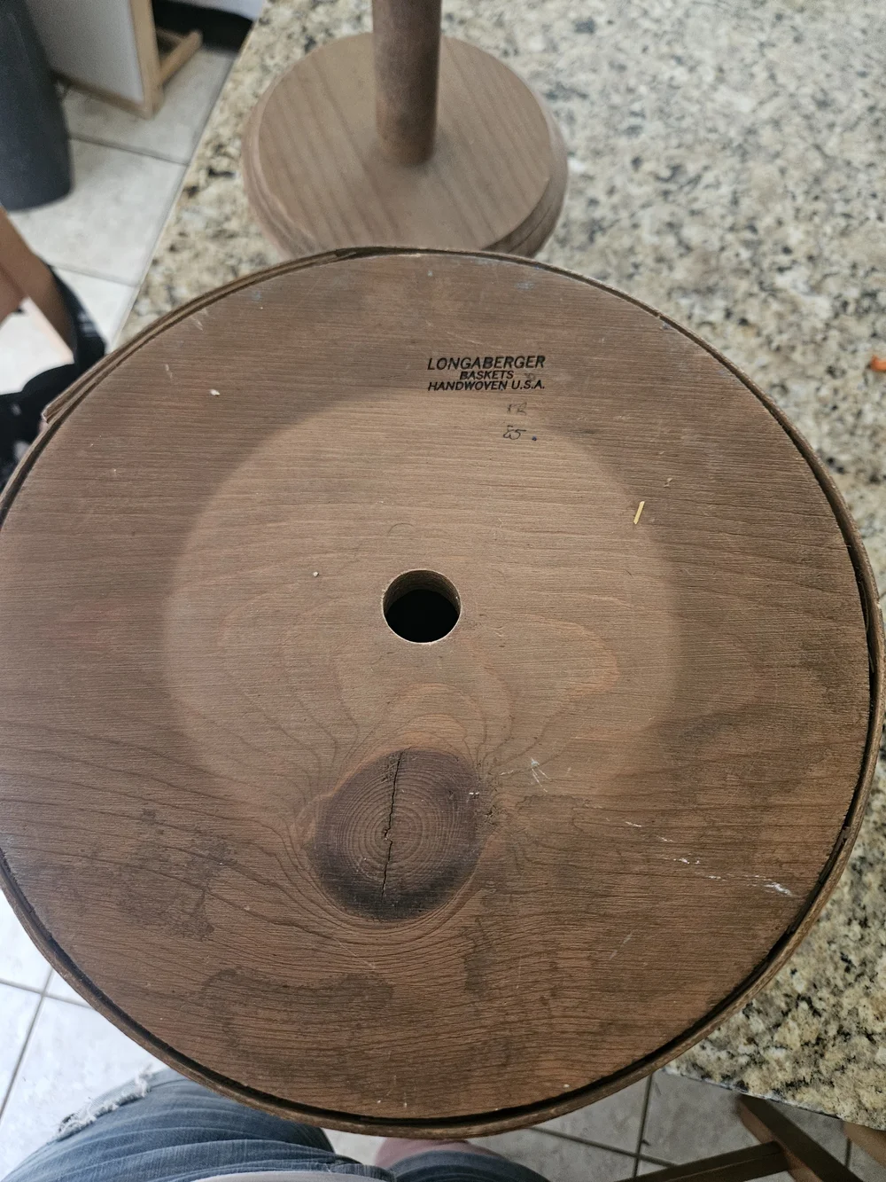 Longaberger Brown Woven Basket Pedestal Accent